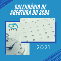 Calendário de abertura do SCBA em 2021