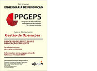 Processo Seletivo para ingressso de alunos com dedicação exclusiva no curso de Mestrado do Programa de Pós-Graduação em Engenharia de Produção do campus de Sorocaba