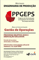 Prorrogação das Inscrições do Processo Seletivo do curso de Mestrado do Programa de Pós-Graduação em Engenharia de Produção do campus de Sorocaba