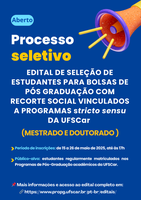 UFSCar abre inscrições para bolsas de pós-graduação com recorte social (mestrado e doutorado)